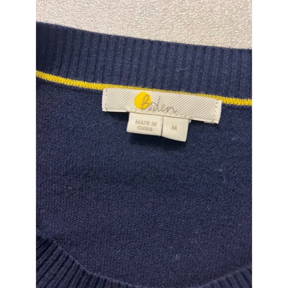Boden Womens Navy & Yellow Knit Sweater Long Sleeve Crewneck Medium - Picture 4 of 4